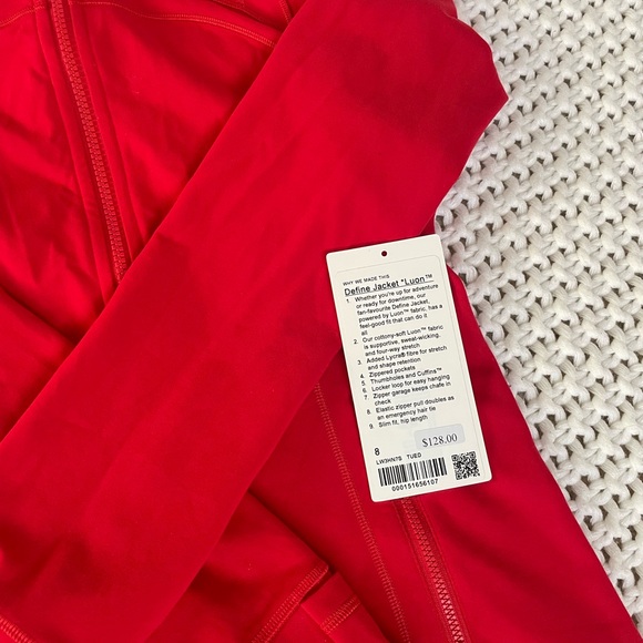 lululemon define jacket luon true red size 8 - Picture 3 of 8
